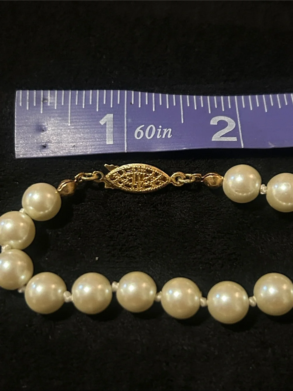 Classic Pearl Necklace with Gold Clasp - Ivory Pearls